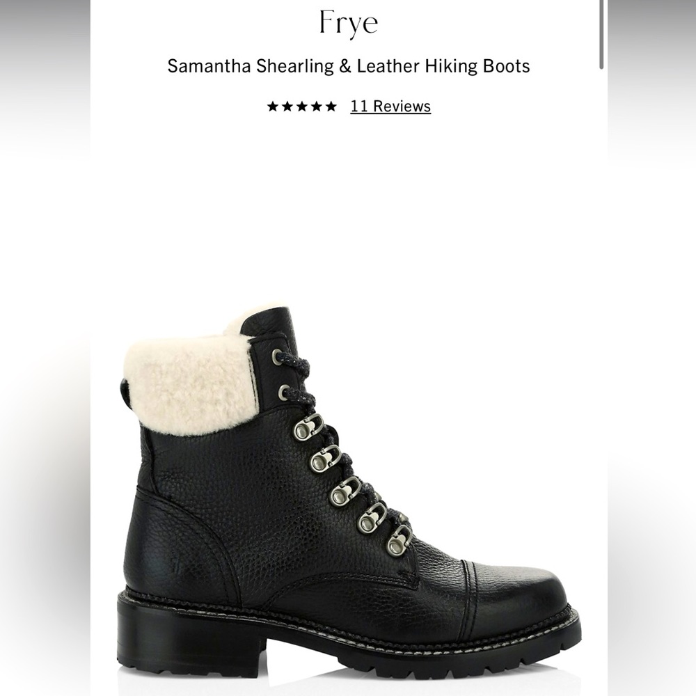 FRYE NWT Samantha Shearling & Leather Hiking Boots NWT